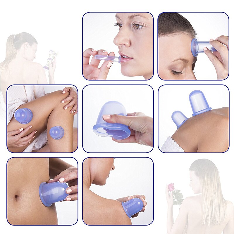 VOGUISH Cupping Body Massage Anti Cellulite Vacuum Cans Silicone Suction Cups Anti-Cellulite Massager Therapy Bank For Body Care