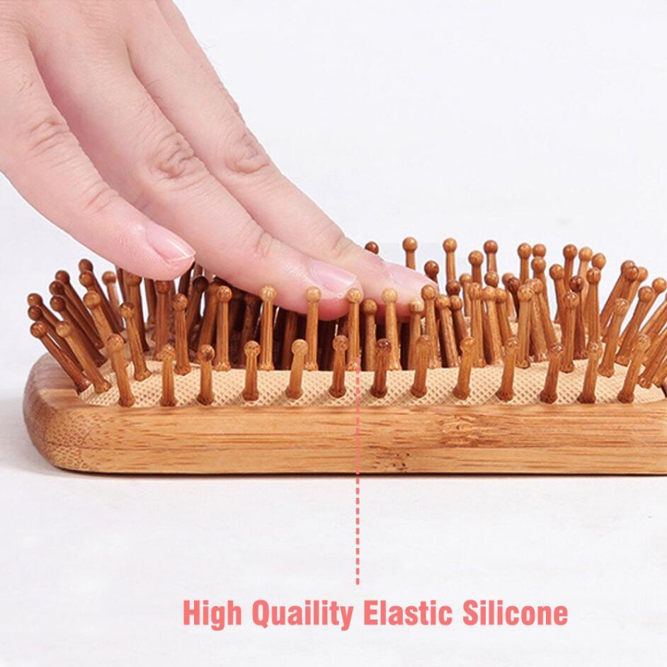 Wooden Bamboo Hair Brush Pin Hairbrush Scalp Massage Improve Hair Health Wood Paddle Detangling Comb D30
