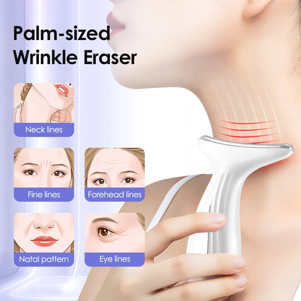 EMS Face Neck Lifting Beauty Device LED Photon Skin Rejuvenation Tighten Anti Wrinkle Facial Firming Sonic Vibration Massager